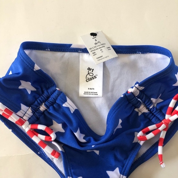 Bundle Art Class Cat & Jack Girl Tie dyed Bralette Blue Stars Bikini Bottoms 3Pc - Picture 9 of 14
